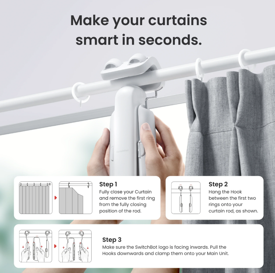 SwitchBot Curtain 3 Rod Type 1