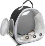 Small Animal Carrier Backpack Space Capsule Bubble Window Carrier Backpack for Lizard Guinea Pig (Black)