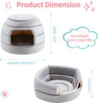 Cat Bed and House, 2-in-1 Foldable Cat Houses for Indoor Cats, Soft Velvet Cat Cave, Removable and Washable Cushion, Cat Condo for All-Season Comfort and Style