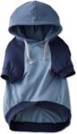 100% Organic Cotton Dog Hoodie Pet Coat for Small, Medium and Large Dogs, Color Block Navy, X-Large