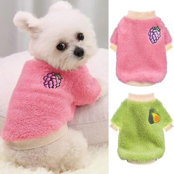 2 Pieces Puppy Sweaters Small Dog Sweater Female Yorkie Clothes Dog Clothes for Small Dogs Winter Warm Fleece Chihuahua Sweater Cute Style Pet Clothing (Small)